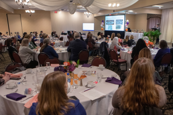 Dr. M. Cristina Marchetti presenting at the celebration