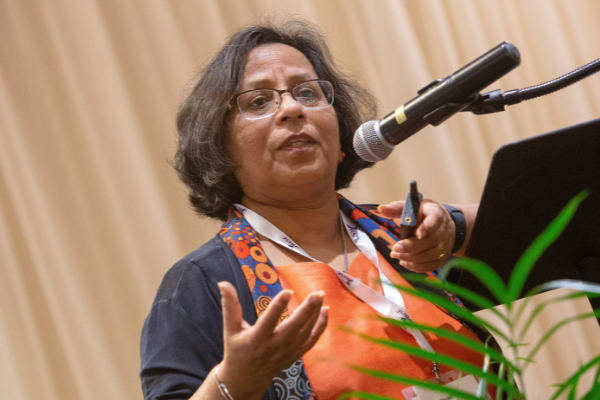 Dr. Shobha Bhatia presenting at the celebration