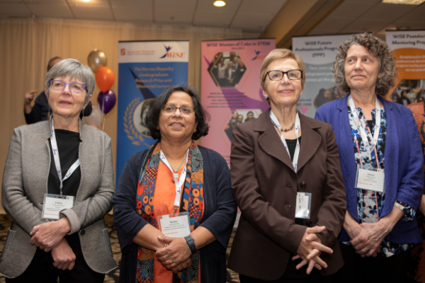 Left to right: Dr. M. Cristina Marchetti, Dr. Shobha Bhatia, Dr. Marina Artuso, and Dr. Eleanor Maine